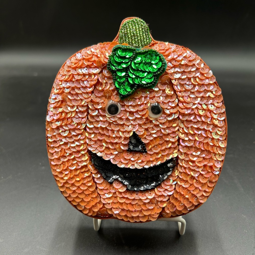 Sequin Pumpkin jack o lantern Halloween Decor